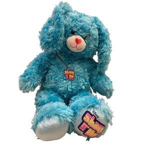 Disney Shake it Up Blue Curly Build a bear Rabbit with necklace Soft Cuddly 16"